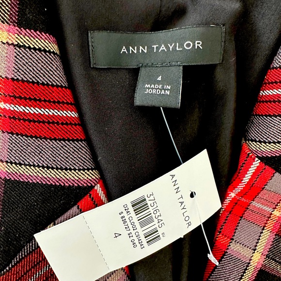 ANN TAYLOR PLAID RELAXED DOUBLE BREASTED BLAZER - Picture 4 of 4